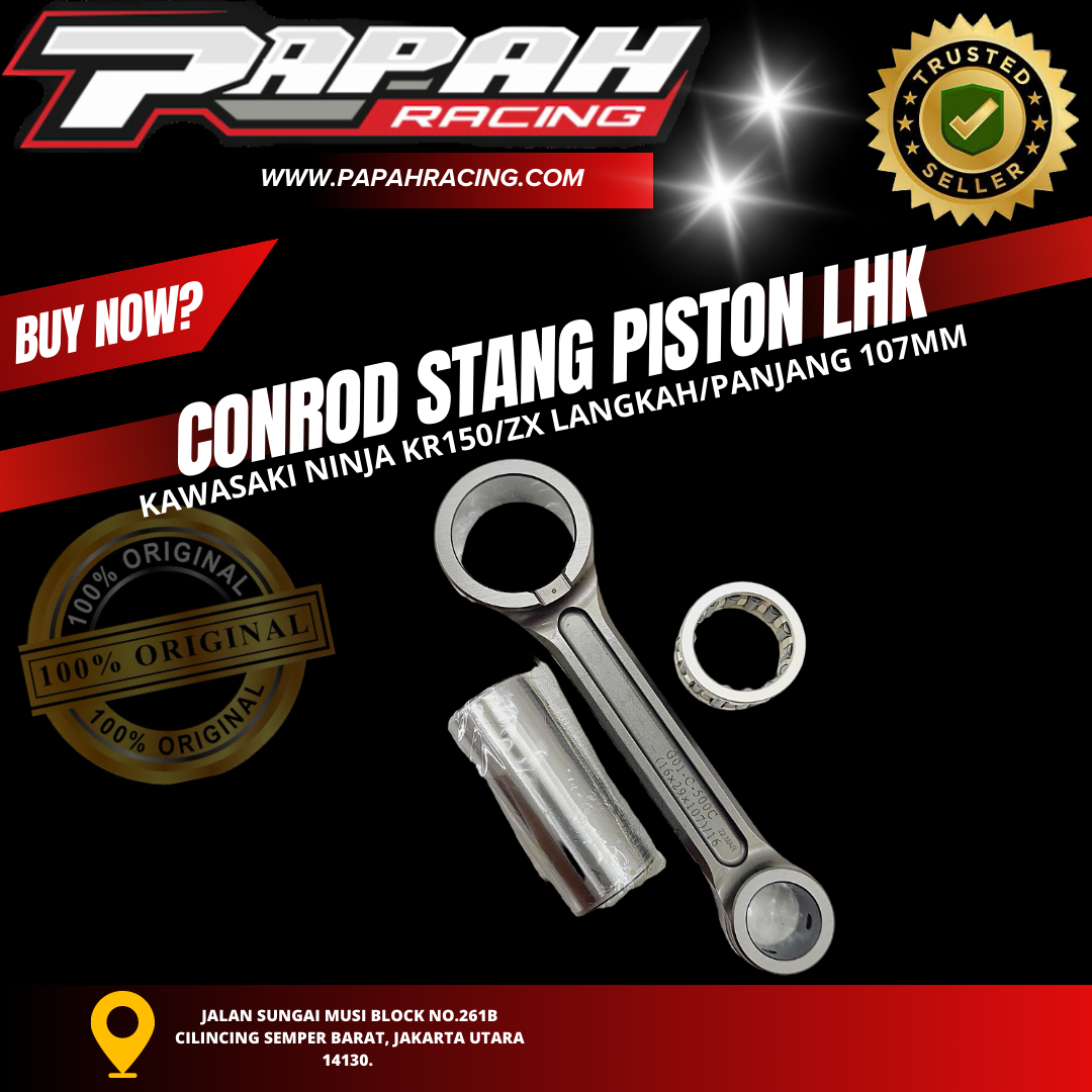 CONROD STANG PISTON LHK YAMAHA RXZ PANJANG LANGKAH 107MM LHK